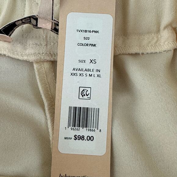 BCBGeneration Pants Womens XS Paperbag Waist Tie Belt Pale Pink Pull On READ - Picture 5 of 15